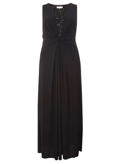 **Billie & Blossom Curve Black Embellished Maxi Dress